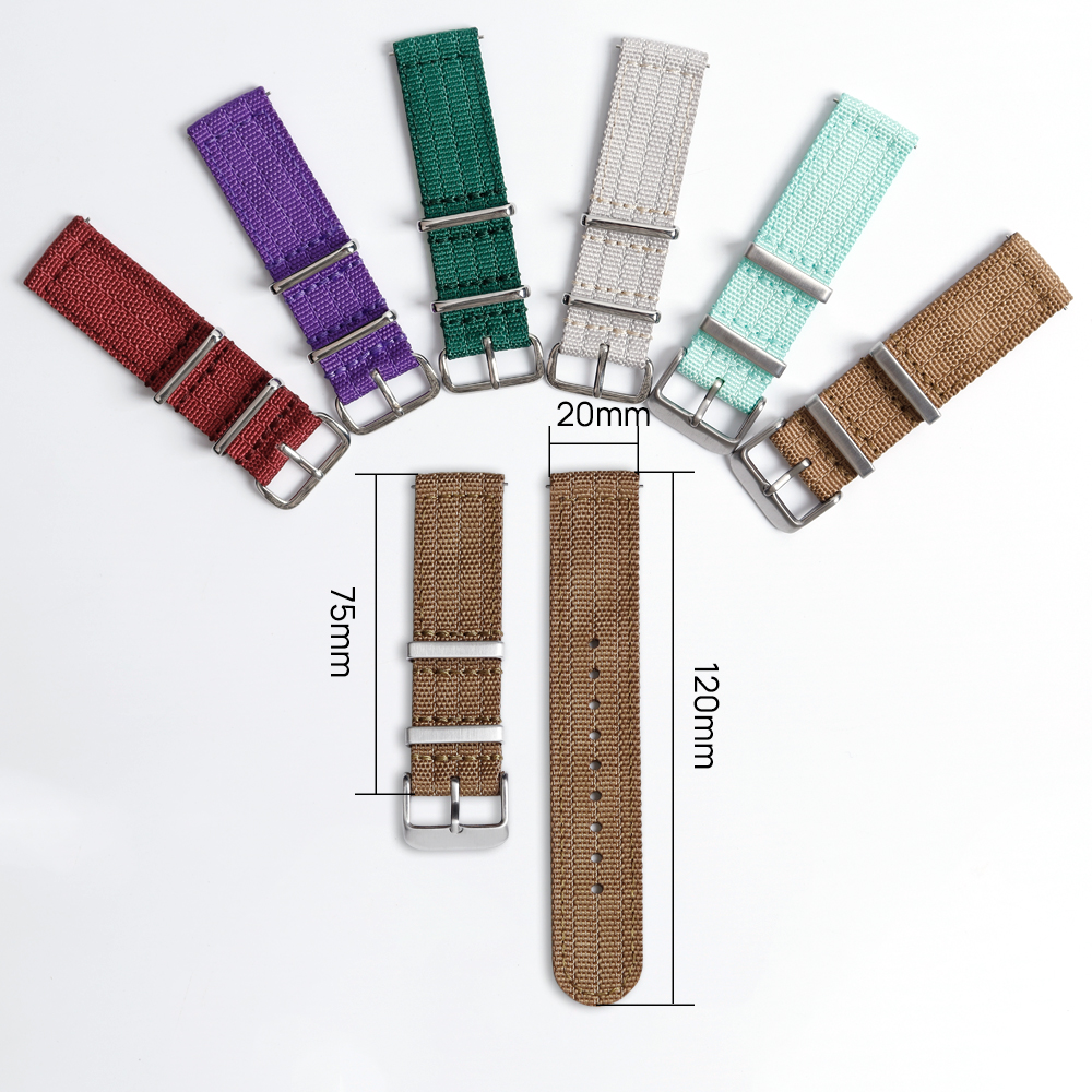 High Quality Quick Release Nylon Watch Strap with 304 Buckle Watch Straps Manufacturer Double Layer Nylon Watch Bands for All Watch